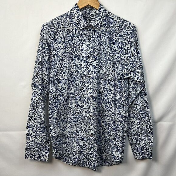RAGA Other - RAGA Man Blue and White Floral long sleeve button up shirt NWT size Medium